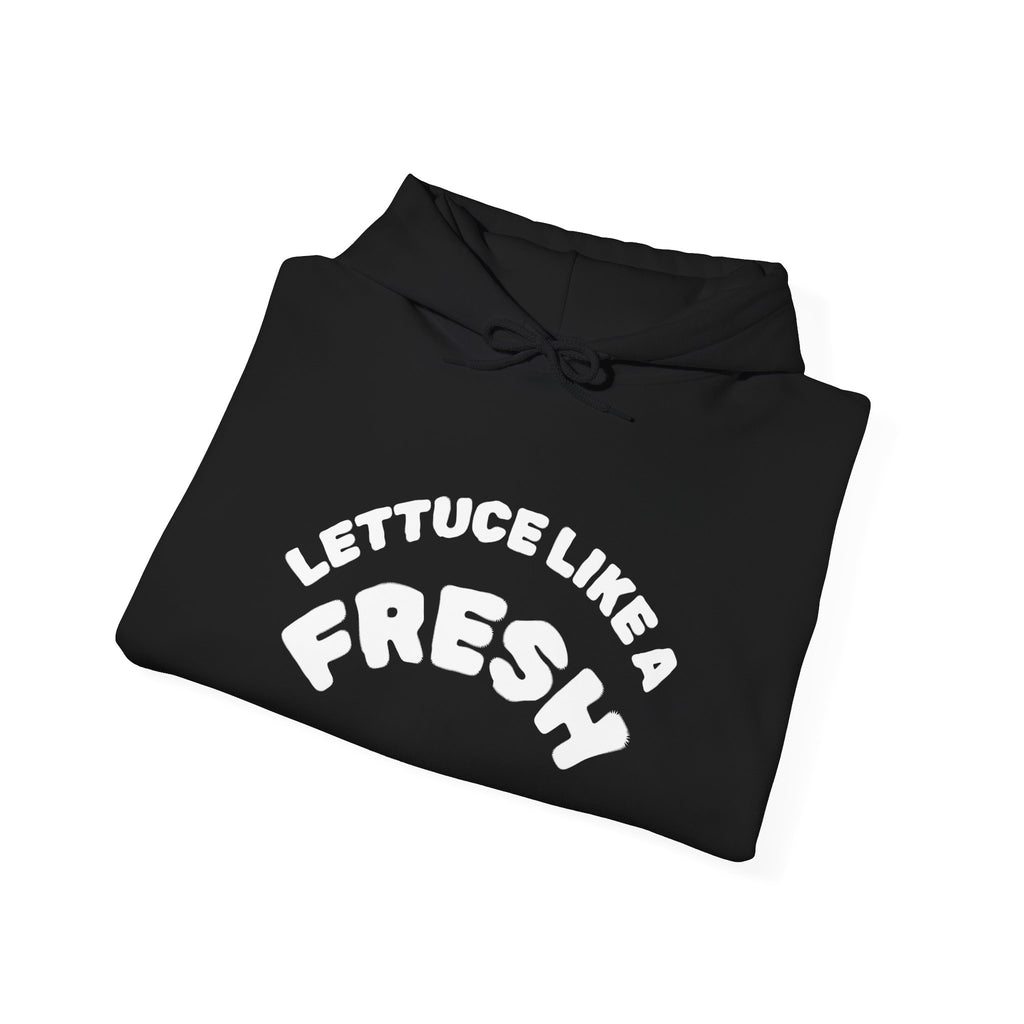 Hoodie — “Lettuce Like a Fresh” Funny Lettuce Character Graphic Sweatshirt