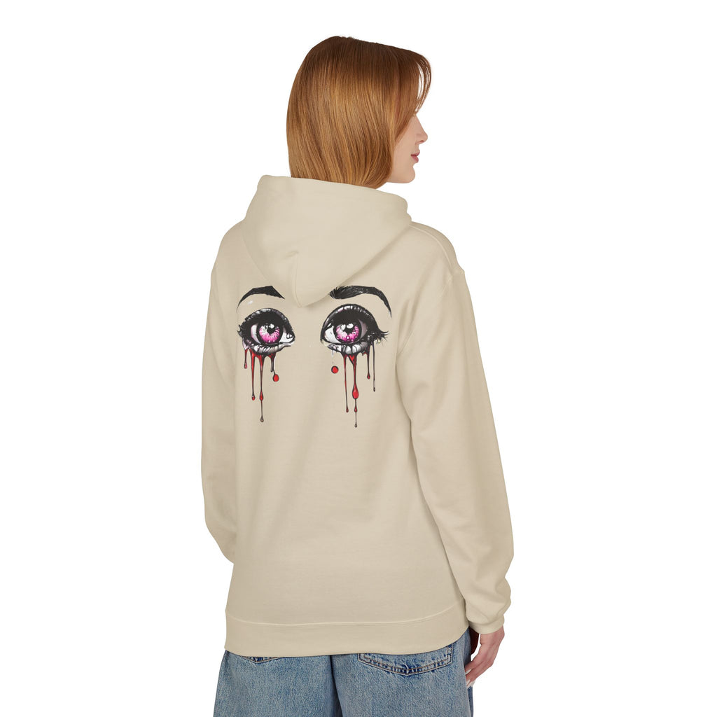 Hoodie — Dripping Pink Tear Eyes Graphic Hooded Sweatshirt