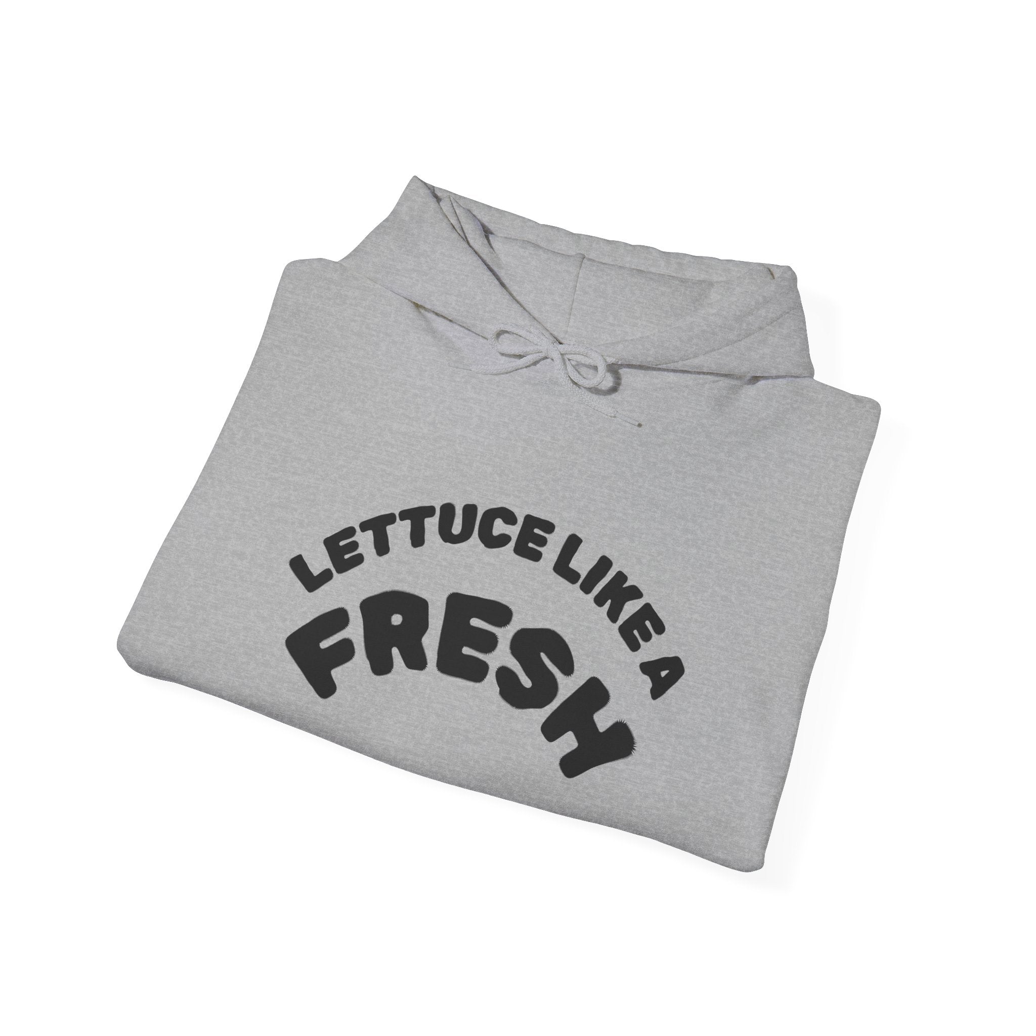Hoodie — “Lettuce Like a Fresh” Funny Lettuce Character Graphic Sweatshirt