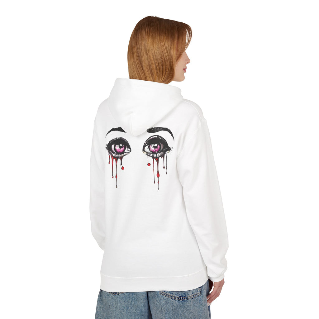 Hoodie — Dripping Pink Tear Eyes Graphic Hooded Sweatshirt