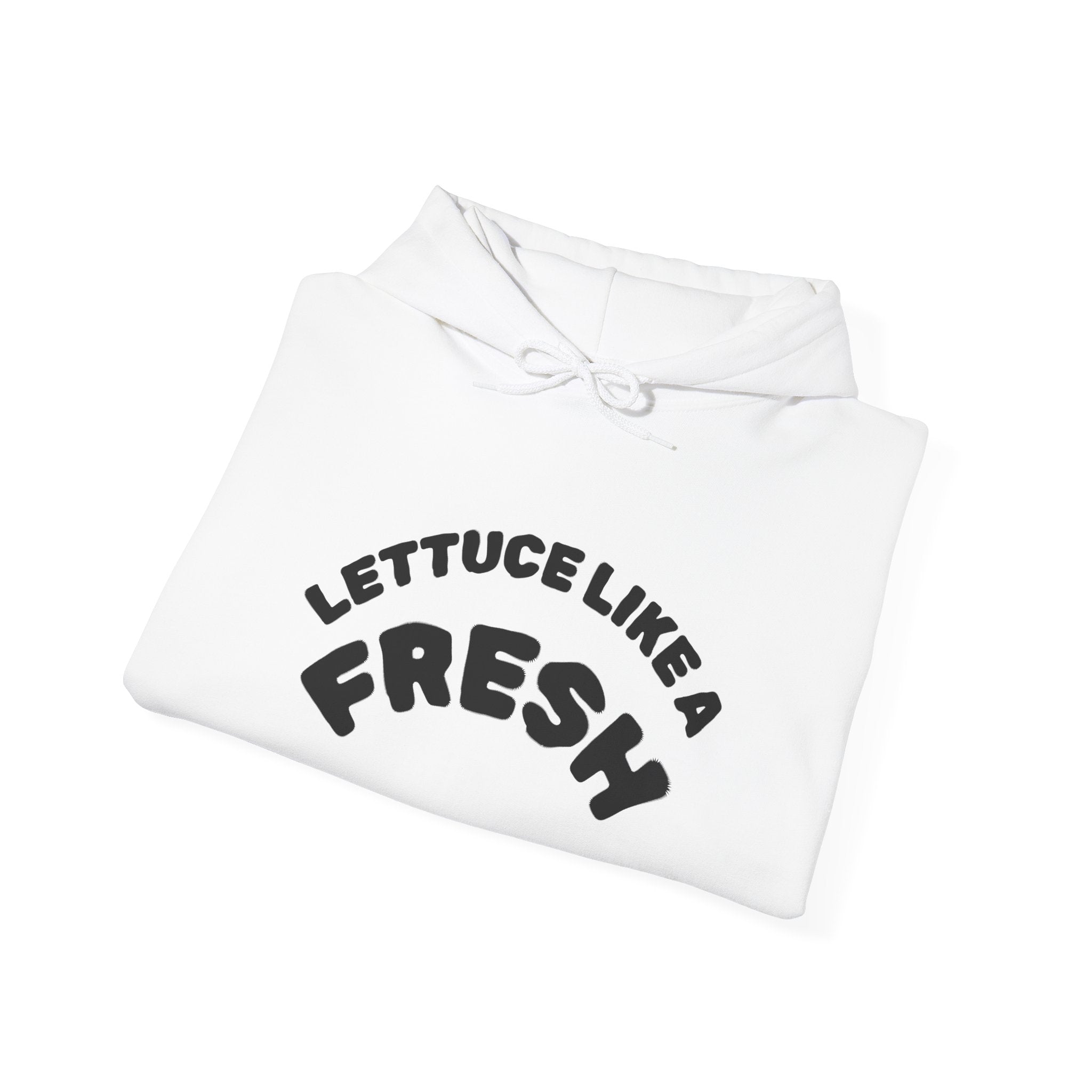 Hoodie — “Lettuce Like a Fresh” Funny Lettuce Character Graphic Sweatshirt