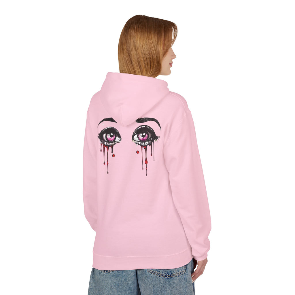 Hoodie — Dripping Pink Tear Eyes Graphic Hooded Sweatshirt