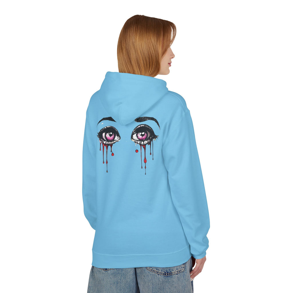 Hoodie — Dripping Pink Tear Eyes Graphic Hooded Sweatshirt