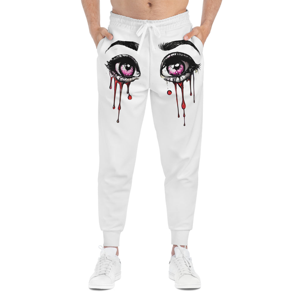 Bleeding Anime Eyes Athletic Joggers — Graphic AOP Sweatpants