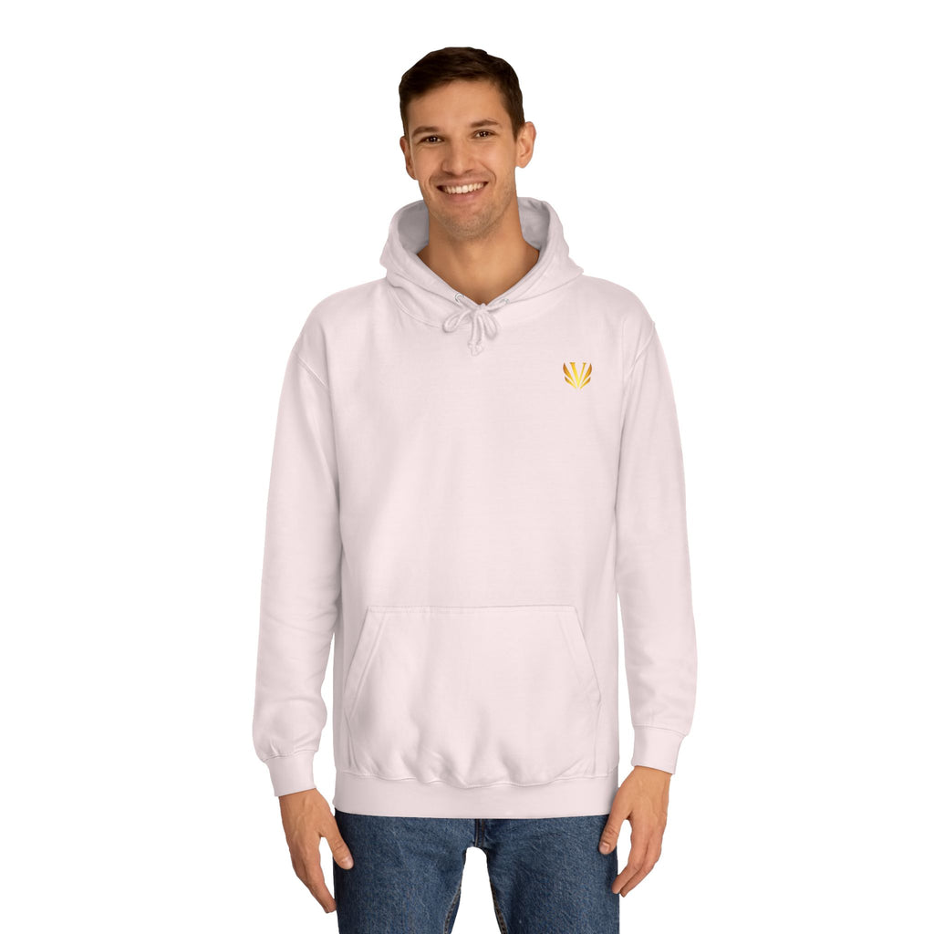 Minimal Gold Butterfly Hoodie — Small Chest Accent, Cute College Style