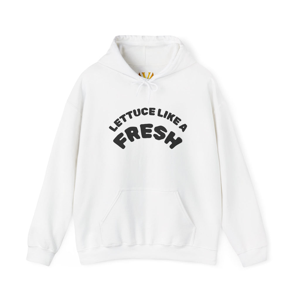 Hoodie — “Lettuce Like a Fresh” Funny Lettuce Character Graphic Sweatshirt