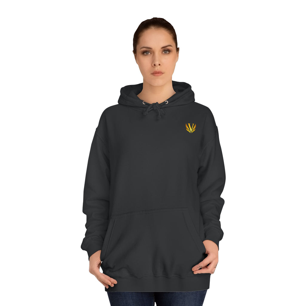 Minimal Gold Butterfly Hoodie — Small Chest Accent, Cute College Style
