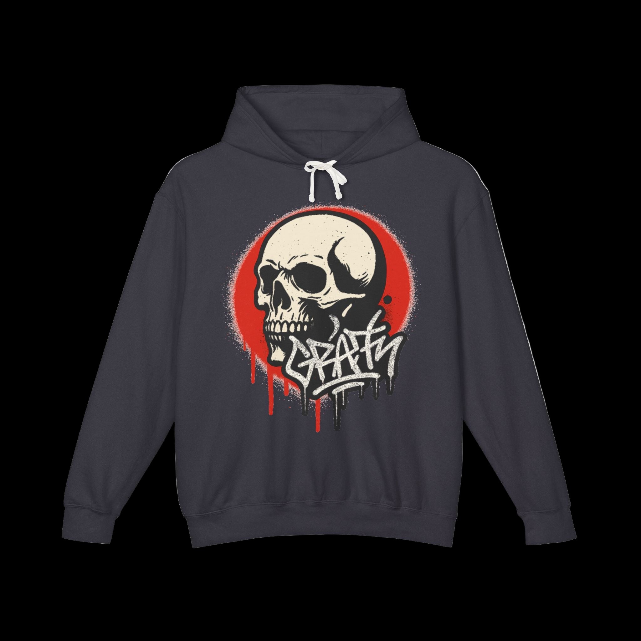 Skull Graffiti Hoodie — Drip Skull Streetwear Pullover