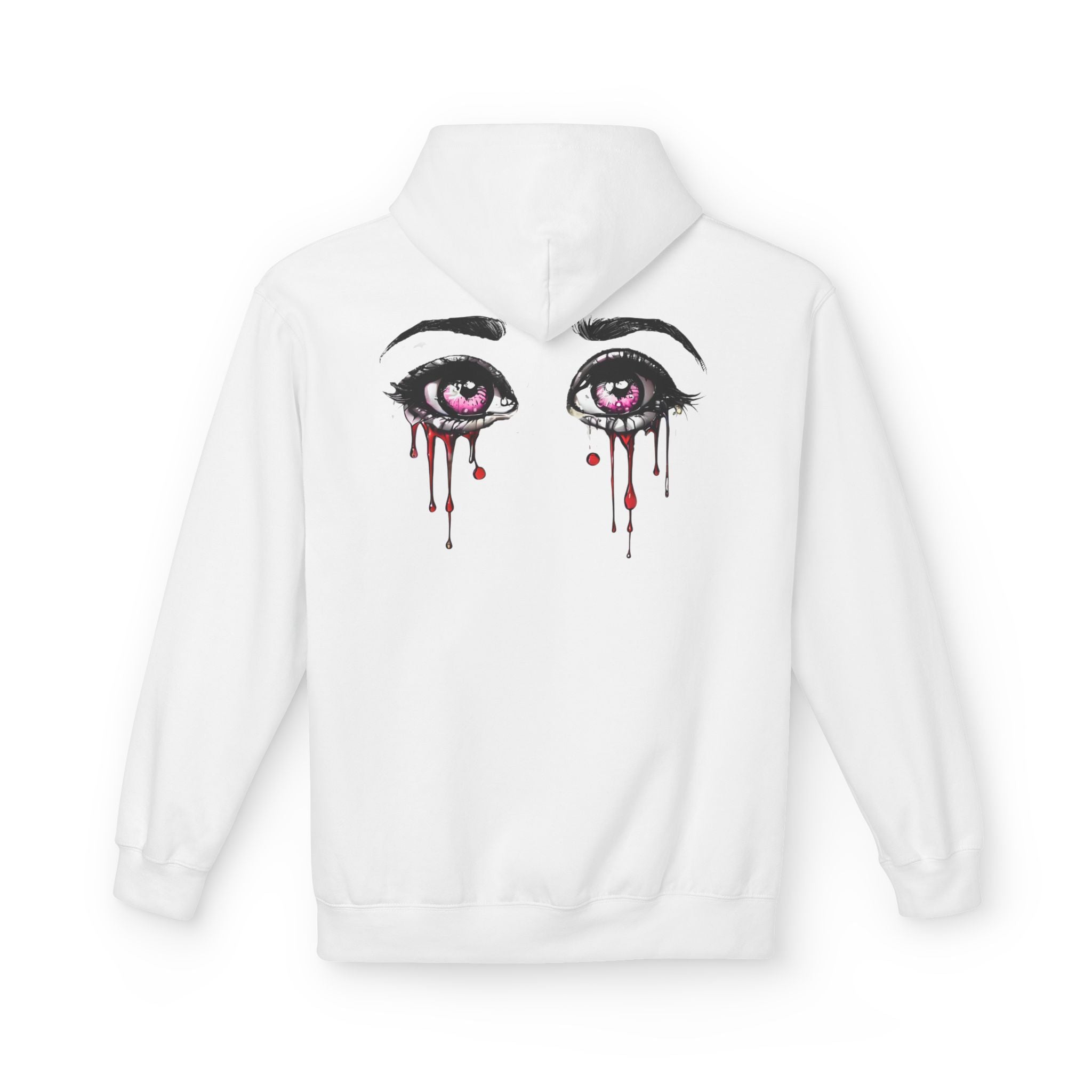 Hoodie — Dripping Pink Tear Eyes Graphic Hooded Sweatshirt