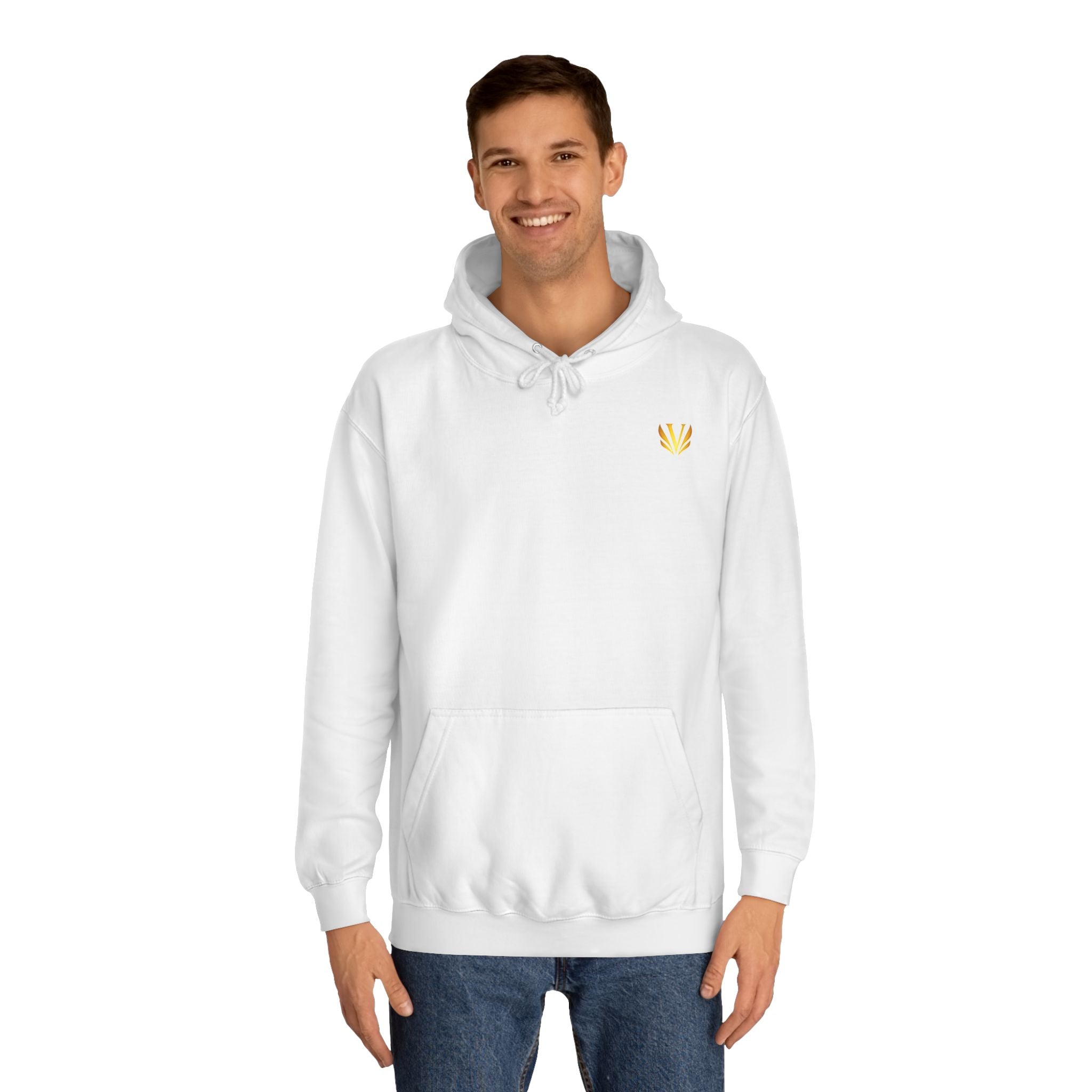 Minimal Gold Butterfly Hoodie — Small Chest Accent, Cute College Style