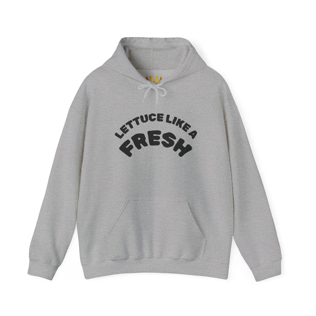 Hoodie — “Lettuce Like a Fresh” Funny Lettuce Character Graphic Sweatshirt