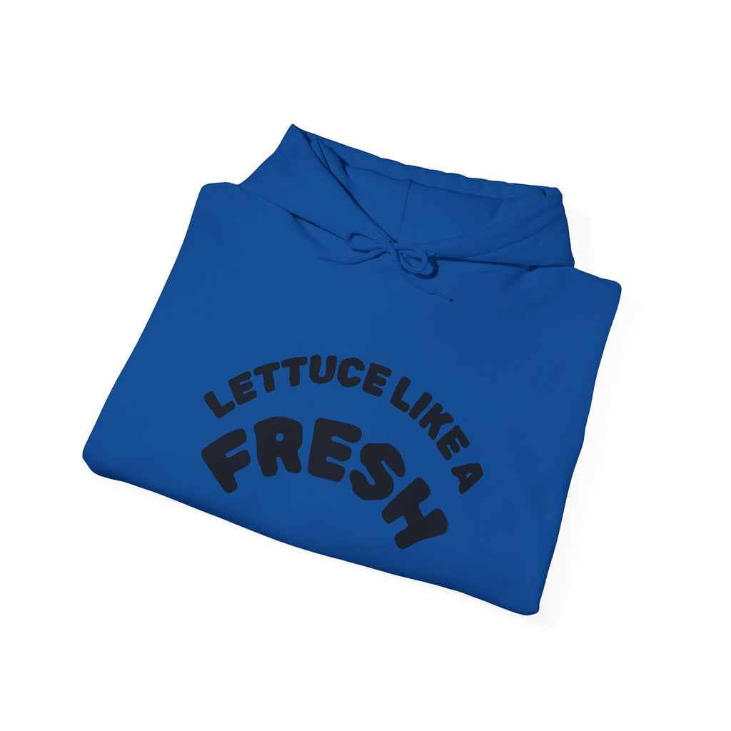 Hoodie — “Lettuce Like a Fresh” Funny Lettuce Character Graphic Sweatshirt